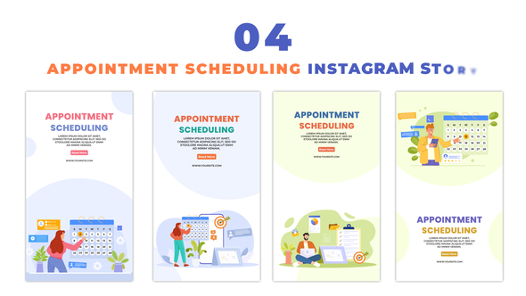 Flat Design Character Scheduling Appointments Instagram Story Template