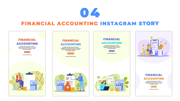 Financial Accounting Cartoon Design Animated Character Instagram Story