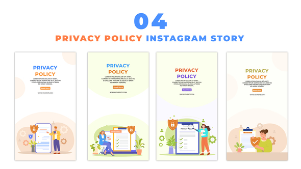 Privacy Policy Concept 2D Flat Instagram Story