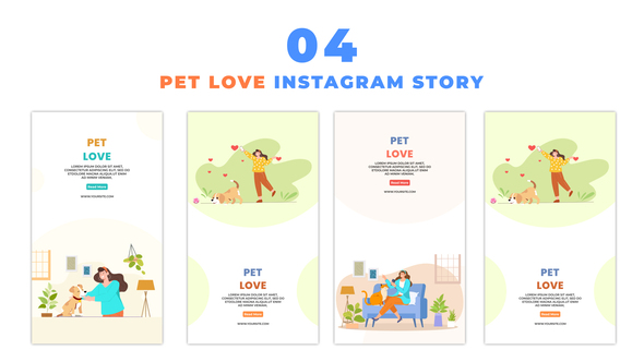 Pet Lover Flat Vector 2D Character Instagram Story