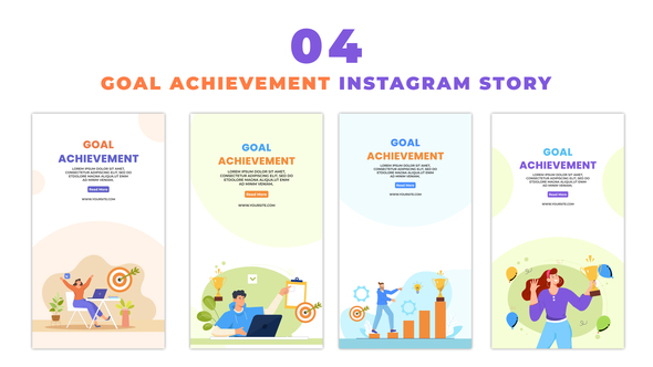 Goal Oriented Flat Design Animated Character Instagram Story