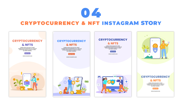 Cryptocurrency and NFT Investment Flat Vector Instagram Story