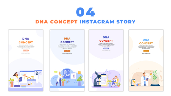 DNA Testing Process Flat Design Character Instagram Story