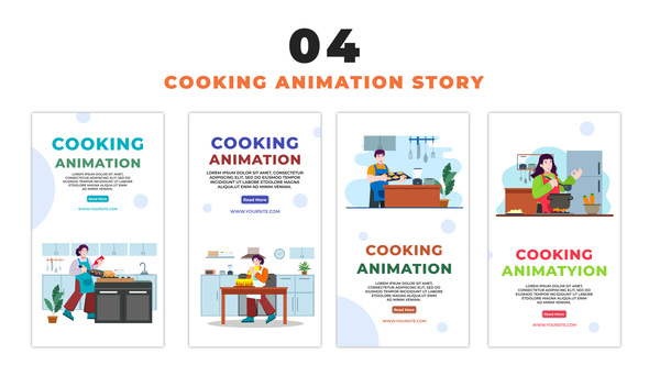 Food Cooking Vector Cartoon Avatar Instagram Story