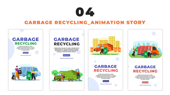 Garbage Recycling Cartoon Avatar Instagram Story