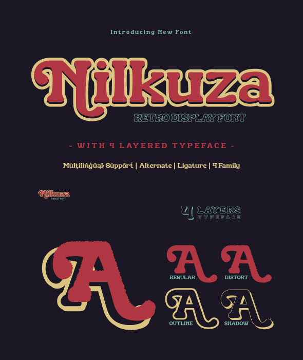 Nilkuza - Retro Display Font