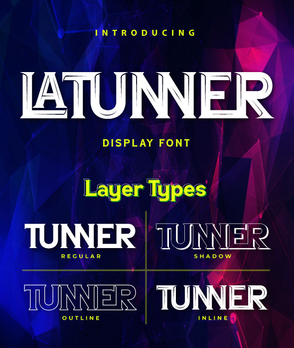 Latunner - Gaming Display Font