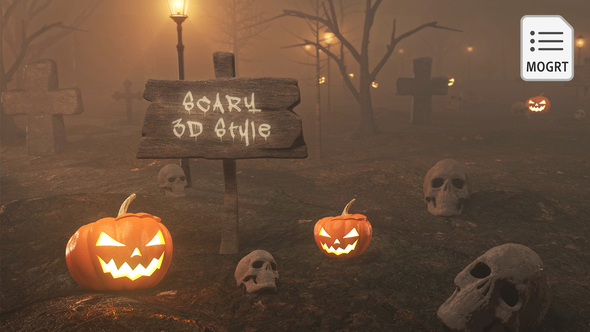 Scary Halloween 3D Logo Intro - MOGRT