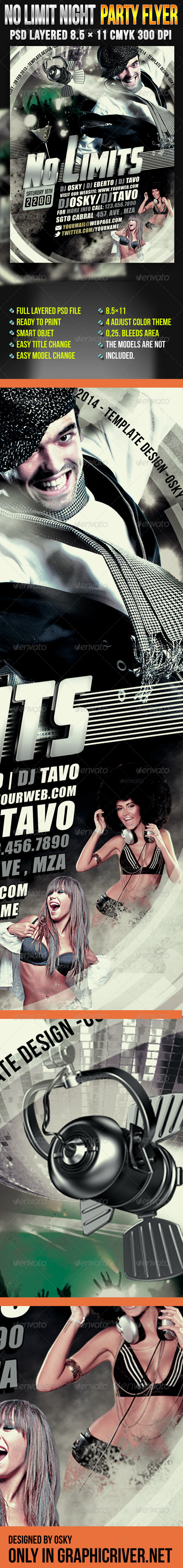 No Limit Night Party Flyer - Clubs & Parties Events