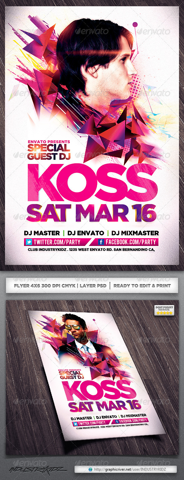 Electro House Music Flyer - Clubs & Parties Events