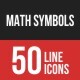 Math Symbols Filled Line Icons