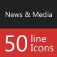 News & Media Filled Line Icons