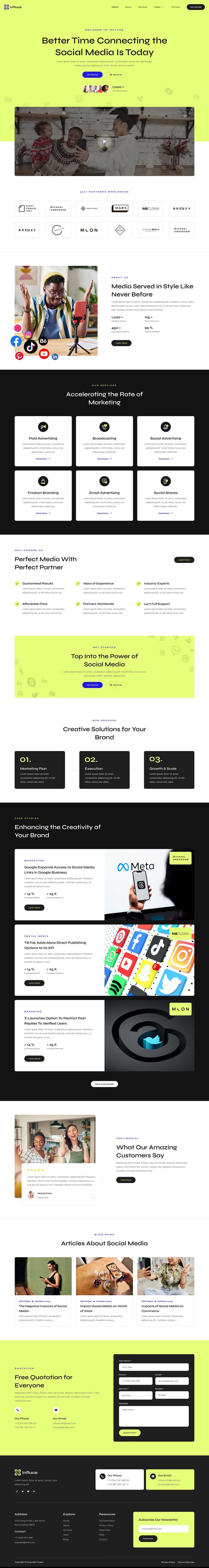 Influce - Marketing Agency & Influencer Elementor Template Kit