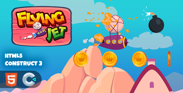 Flying Jet Construct 3 HTML5 Game