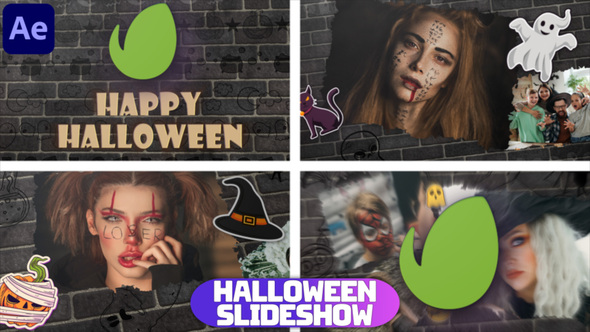 Halloween Slideshow Video Displays template preview