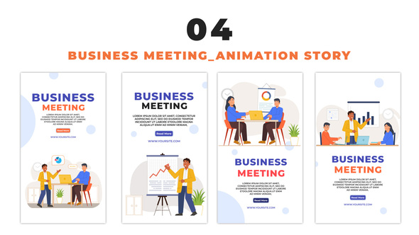 Business Meeting 2D Vector Animation Instagram Story