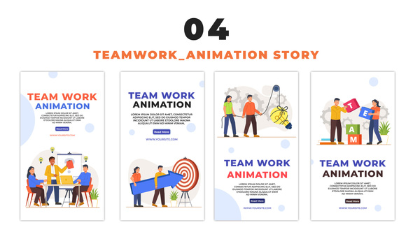 Office Teamwork Flat Design Character Instagram Story