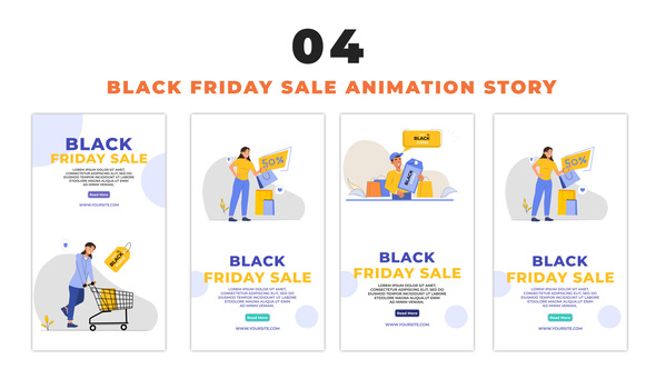 Vector Cartoon Avatar Black Friday Sale Instagram Story