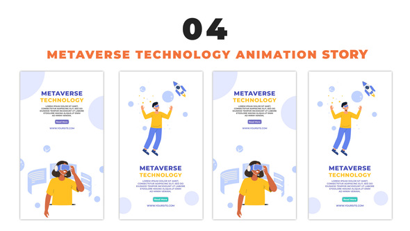 Metaverse Technology 2D Character Design Instagram Story