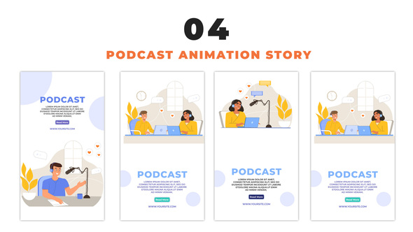 Engaging Flat Character Podcast Instagram Story