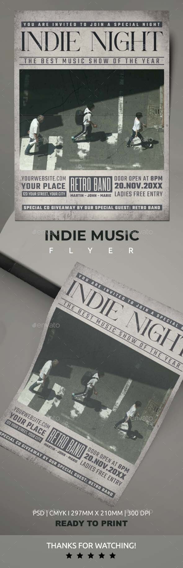 Indie Music Party Flyer
