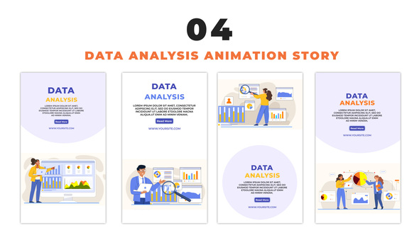 Data Analysis Story Vector 2D Character Instagram Story