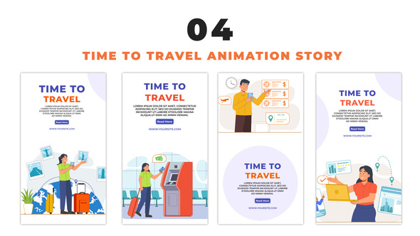 Time to Travel 2D Flat Design Instagram Story