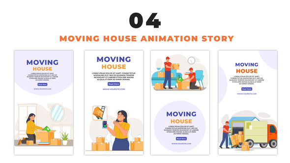 House Shifting Services Character 2D Vector Avatar Instagram Story