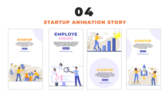 Business Startup Vector 2D Character Instagram Story