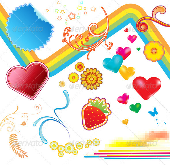 funky summer design elements - Decorative Symbols Decorative
