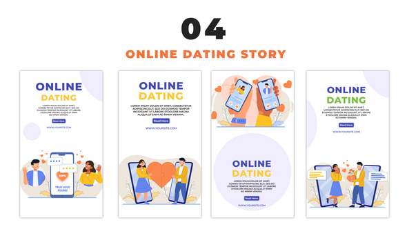 Online Dating Vector 2D Character Instagram Story