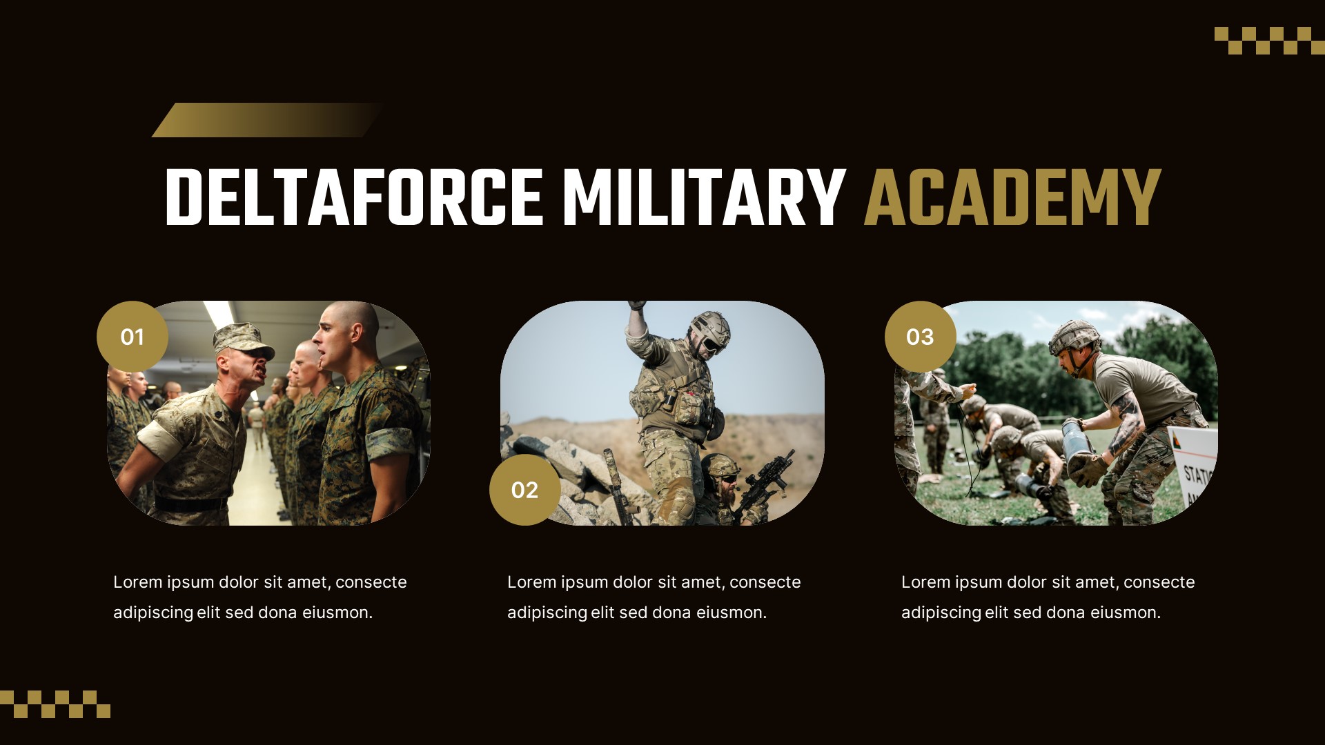 Deltaforce - Military Academy PowerPoint Template, Presentation Templates