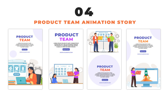 Product Team Flat Design Character Instagram Story