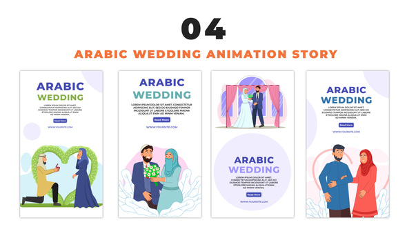 Arabic Wedding Character 2D Vector Avatar Instagram Story