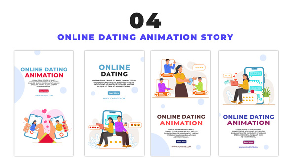 Flat Design Character Online Dating Instagram Story