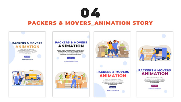 Movers and Packers Services Flat Design Instagram Story