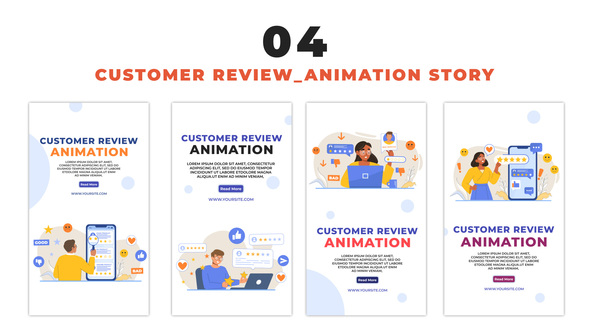 Rating and Feedback Vector Character Instagram Story