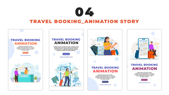 Vacation Travel Booking Flat Avatar Instagram Story