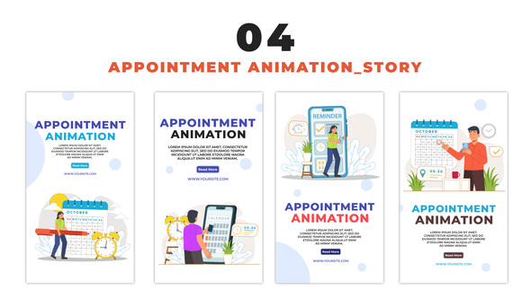 Appointments Scheduling Concept Cartoon Character Instagram Story