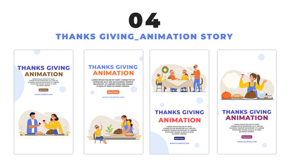 Thanksgiving Themed Greeting 2D Avatar Instagram Story