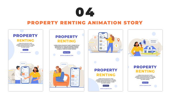 Renting Property 2D Vector Cartoon Instagram Story