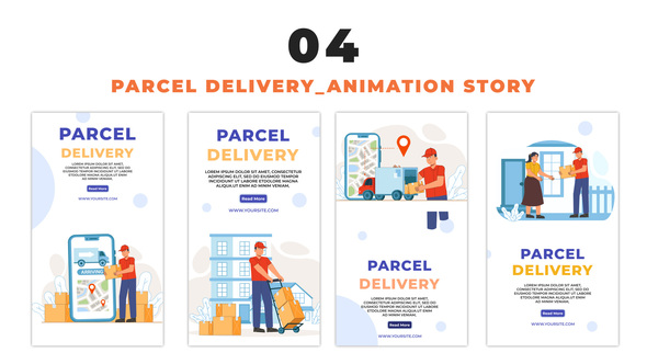 Parcel Delivery Vector Design Character Instagram Story