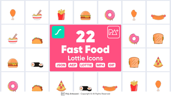 Fast Food Lottie Icons