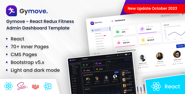 Gymove - Fitness Admin Dashboard React Redux Template