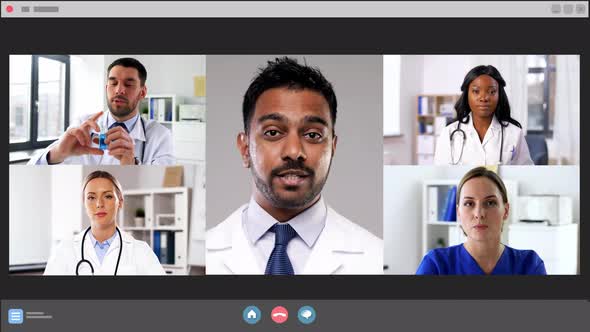 Doctors Having Video Call or Meeting Online alt