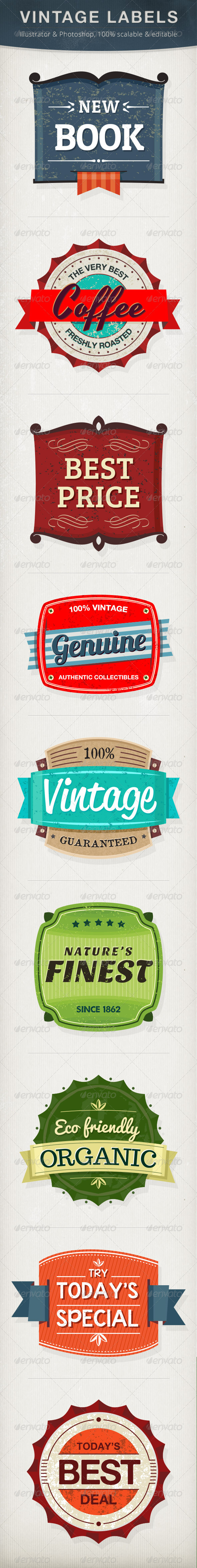 Vintage Labels - Badges & Stickers Web Elements