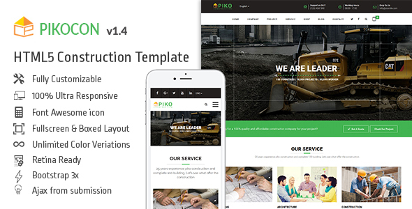 Pikocon - Construction Building Company HTML5 Template