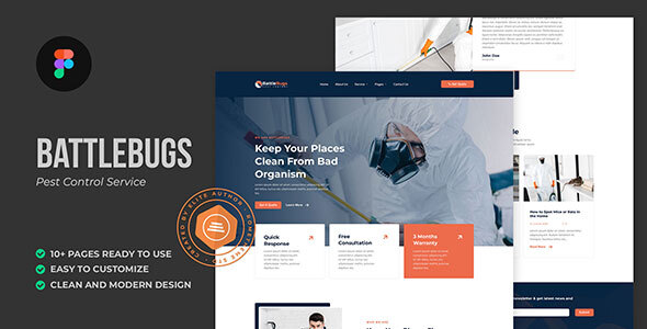 BattleBugs - Pest Control Services Figma Template