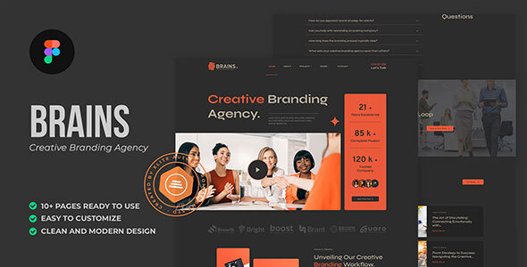 Brains - Creative Branding Agency Figma Template