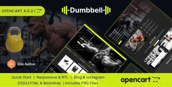 Dumbell - Gym, Sports Clothing & Fitness Equipment Opencart Theme